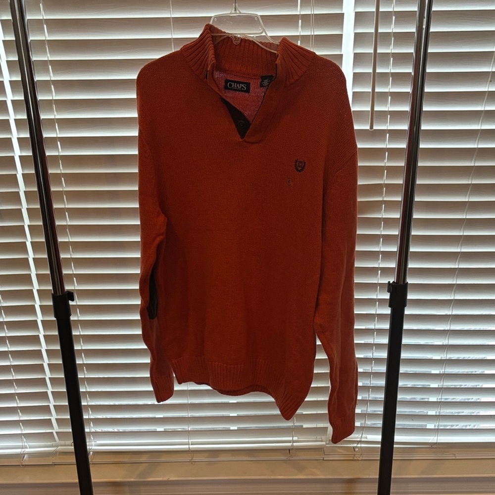 Chaps Men's Orange Sweater Large